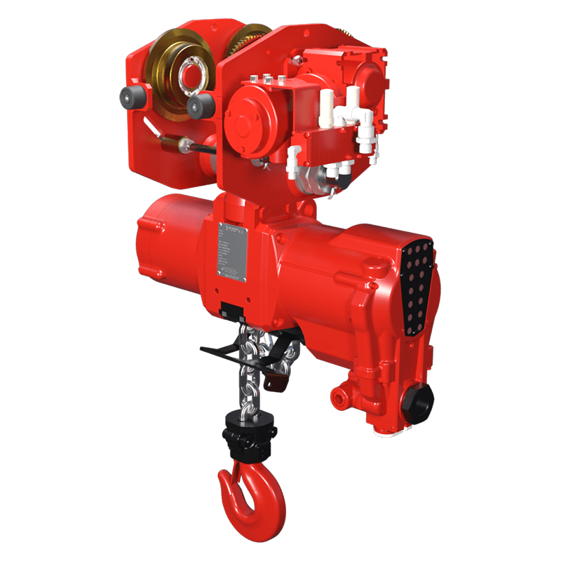 Red Rooster 3 tonne trolley suspension air hoist TMH 3000 with AT3S trolley for medium duty lifting and maintenance operations