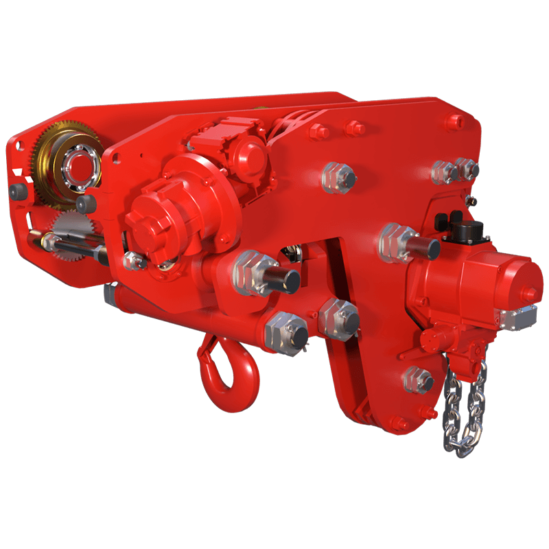 Red Rooster 10 Tonne Pneumatic Air Hoist Ultra Low Headroom TMH Configuration Restricted Clearance Lifting