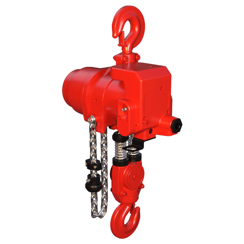 Red Rooster 2 tonne hook suspension air hoist TCR-2000/2 designed for medium duty industrial lifting operations