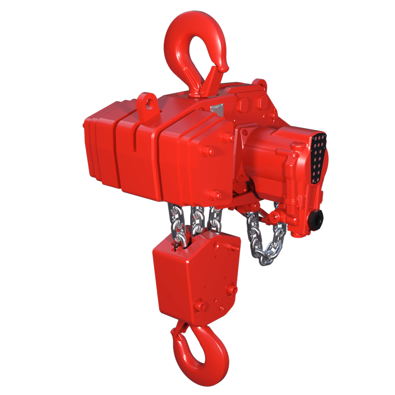 Red Rooster 15 tonne hook suspension air hoist TMH-15T for high capacity lifting and maintenance tasks