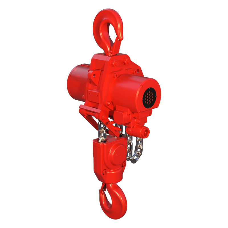 Red Rooster 30 tonne hook suspension air hoist TMH-30T designed for high load lifting and engineering projects