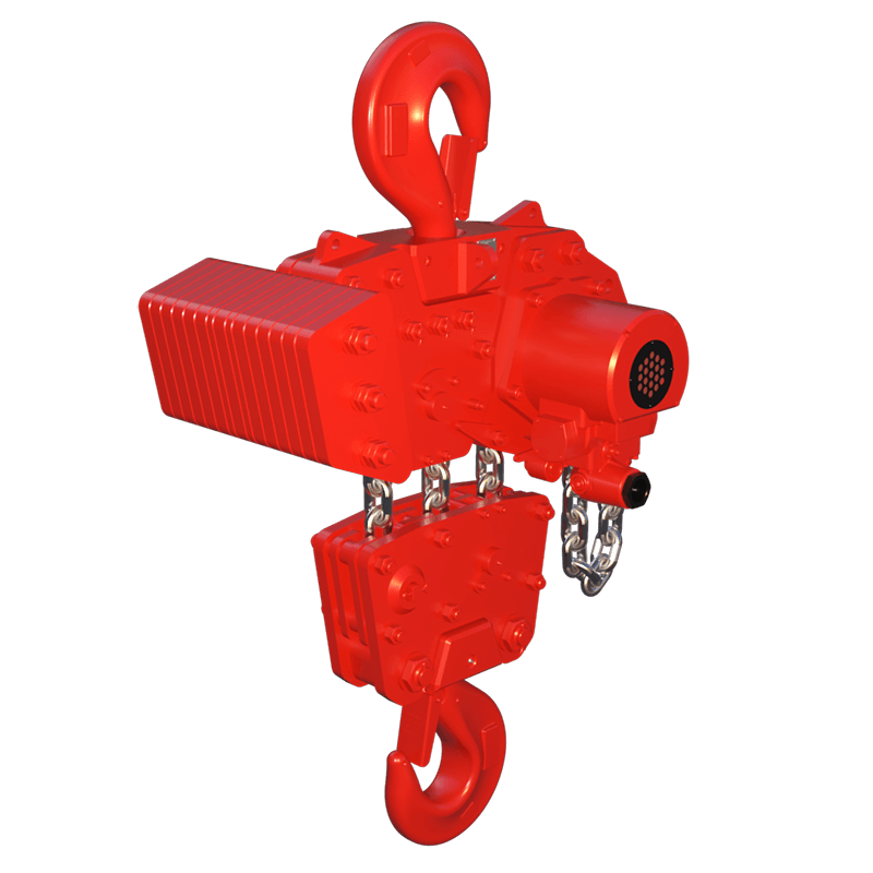 Red Rooster 37.5 tonne hook suspension air hoist TMH-37.5T for heavy industrial and offshore lifting applications