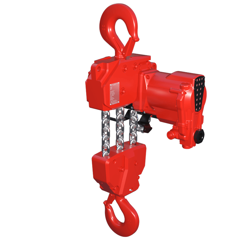 Red Rooster 9 tonne hook suspension air hoist TMH-9000/3 for heavy duty lifting and maintenance operations