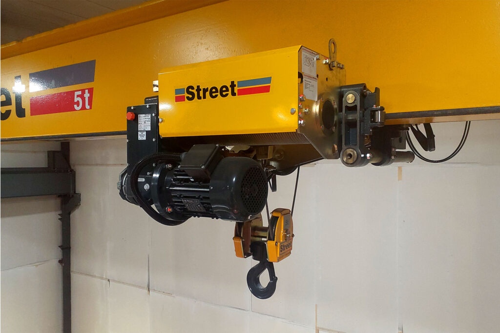 Street Crane ZX Wire Rope Hoist Install on Crane - Red Rooster Lifting