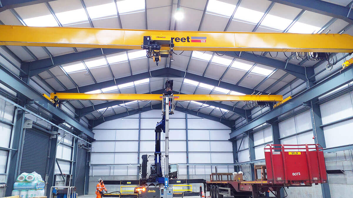 A Single Girder Crane Solution in a warehouse from Red Rooster Lifting